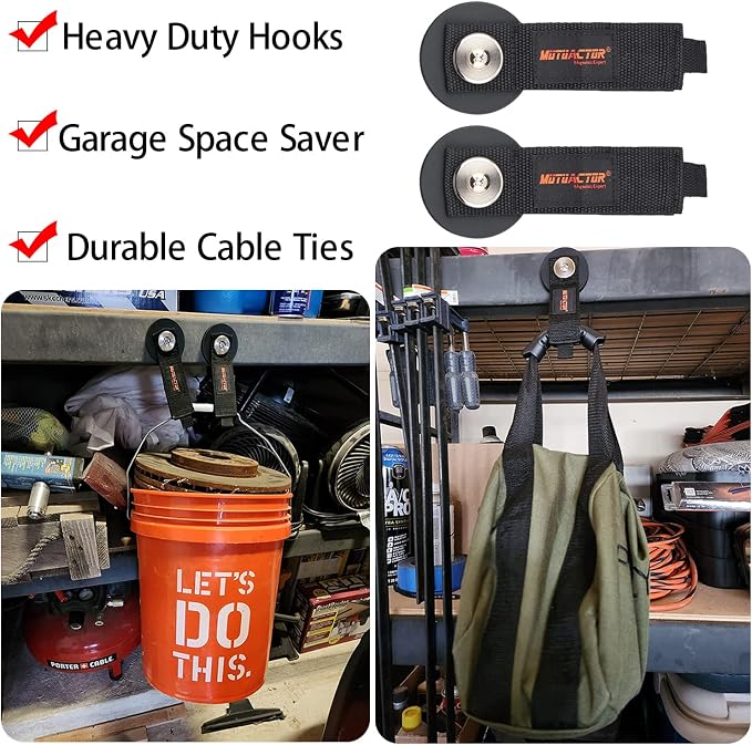 MUTUACTOR 2packs Magnetic Hooks Heavy Duty, Strong Magnet Garage Hook Large - Image 6