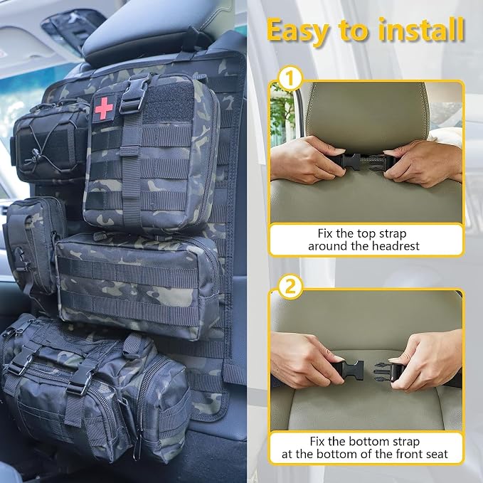 Universal Tactical Seat ​Back Organizer Vehicle Molle Panel Organizer Storage - Image 4