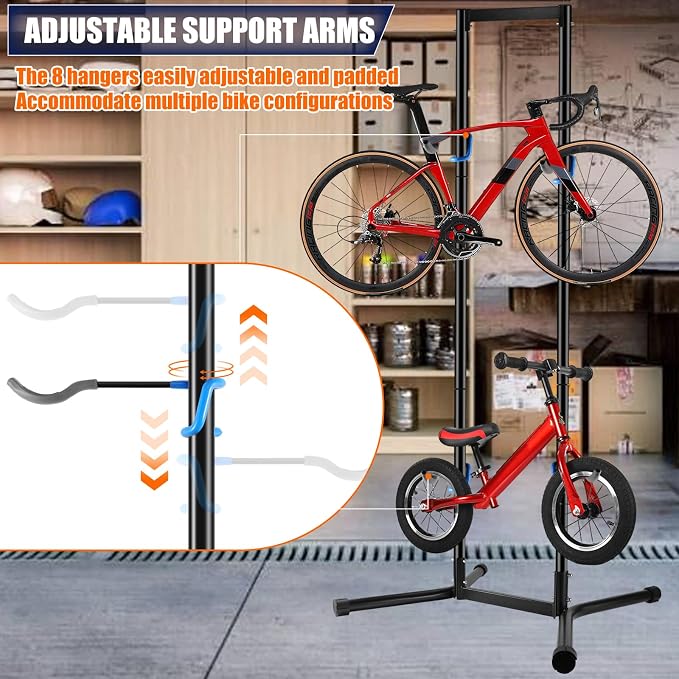 Stand Bike Storage Rack Garage Max 240lbs, Freestanding Gravity Indoor Bike - Image 3