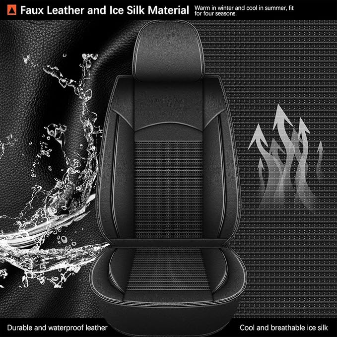 Front Seat Covers for Toyota Camry 2012-2023 2024 2025 Leather Ice Silk - Image 5
