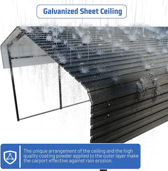 Metal Carport 13 * 20 FT Heavy Duty Carport Canopy - Image 4