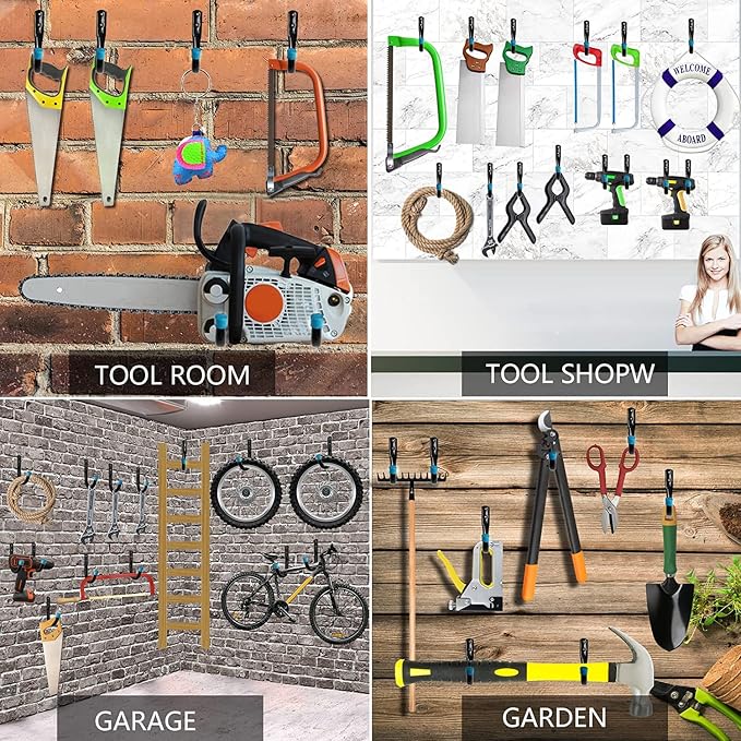 12 Pack Garage Storage J Hooks, 4.1Inches Heavy Duty Wall Mount Utility Hangers - Image 5