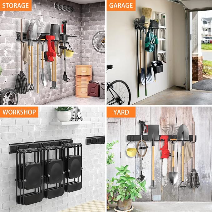 Garage Tool Organizer Wall Mount 11 PCS Garden Tool Organizer Adjustable Garage - Image 7
