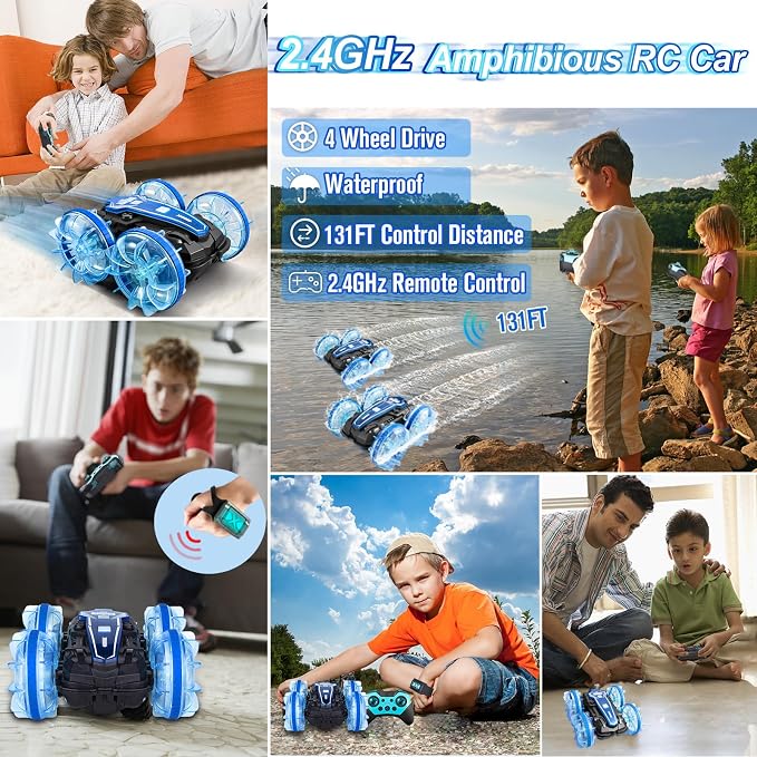 Toys for Ages 5-13, Amphibious Remote Control Car, 2.5GHz 4WD 131Ft 360° - Image 4