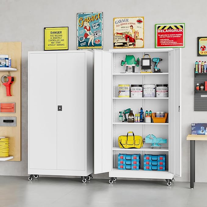 75" Tall Metal Storage Cabinet - Image 2
