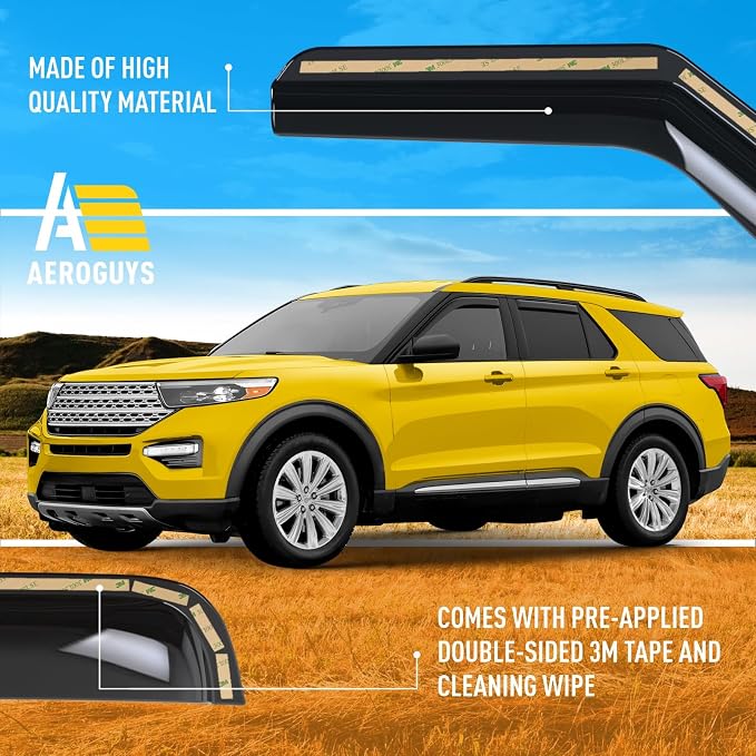 Extra Durable Window Deflectors in-Channel Window Visors Rain Guards Fit - Image 6