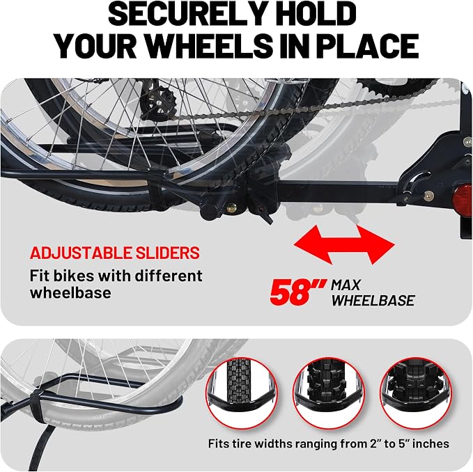Young 200 lbs. 2 Bike Rack Hitch Mount Platform Style - Image 3