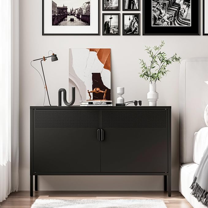 2 Door Storage Sideboard, Metal Storage Cabinet by Washsemba