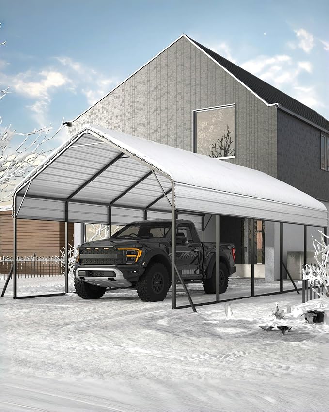 13'x26'x11' Oversized Metal Carport, Steel Heavy Duty Carport - Image 2