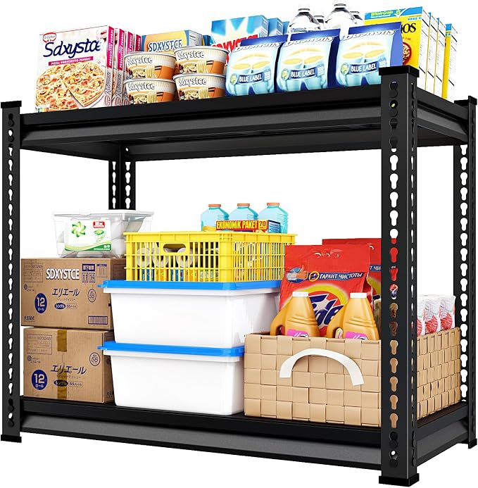 Garage Shelving Heavy Duty 880LBS Loads, 2-Tier Metal Shelving Units and Storage by SDXYSTCE