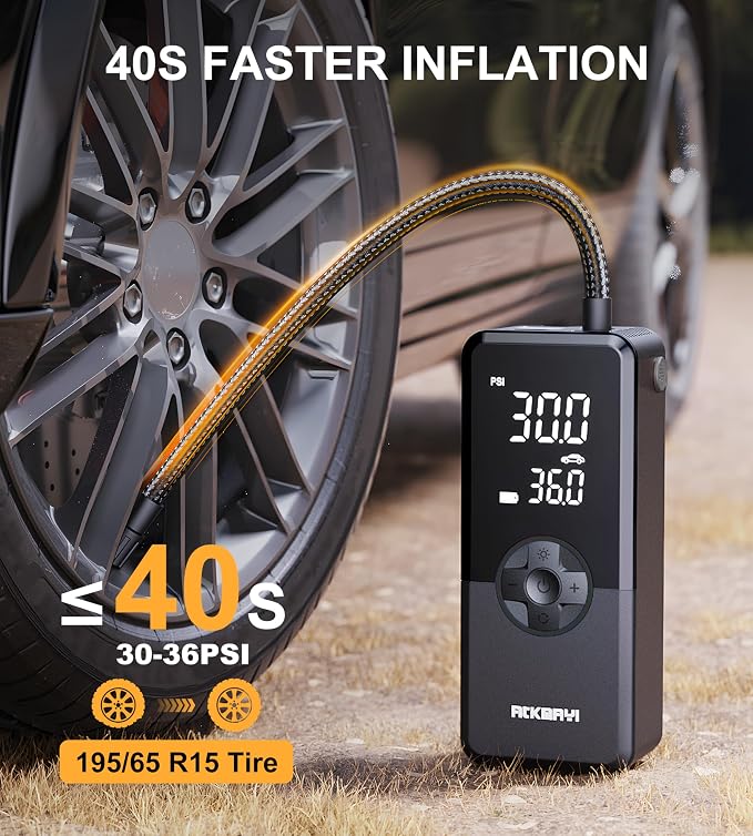 Tire Inflator Portable Air Compressor, 150PSI Air Pump - Image 2