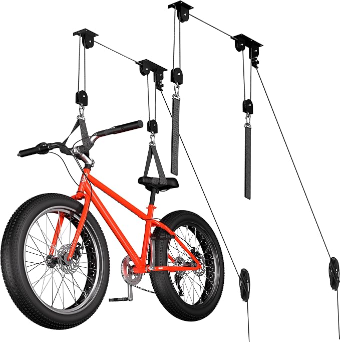 2 Pack Bike Hoist, Heavy Duty Bike Pulley System by TRUSOON