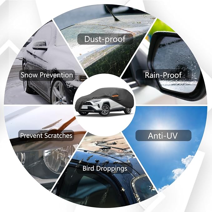MORNYRAY Compatible with Ford F150, Car Cover Outdoor Waterproof Sun Rain Snow - Image 3