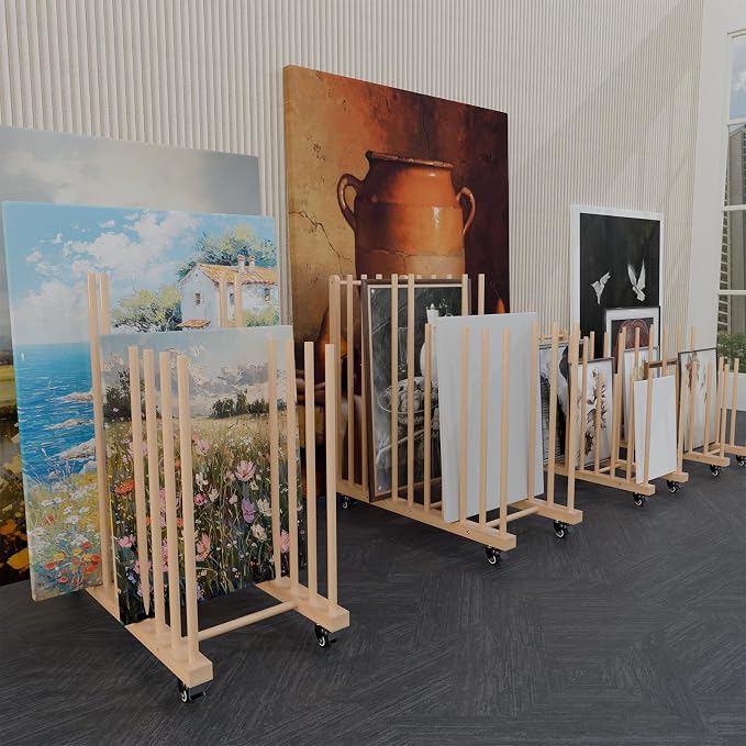 Art Storage Rack, Wood Art Drying Storage Stand - Image 3