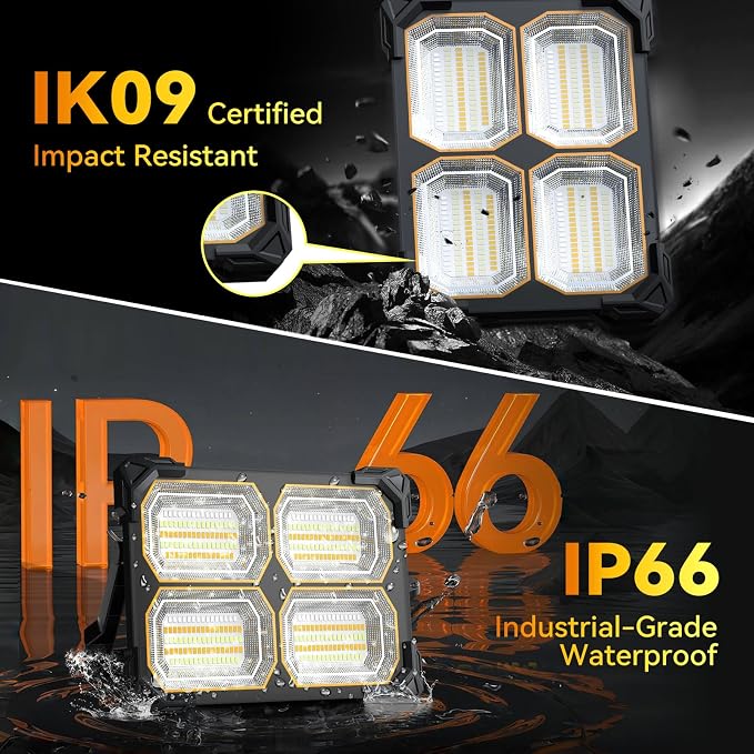200W Led Work Light Rechargeable, 20000MAh Solar Portable Light, 20000LM - Image 5