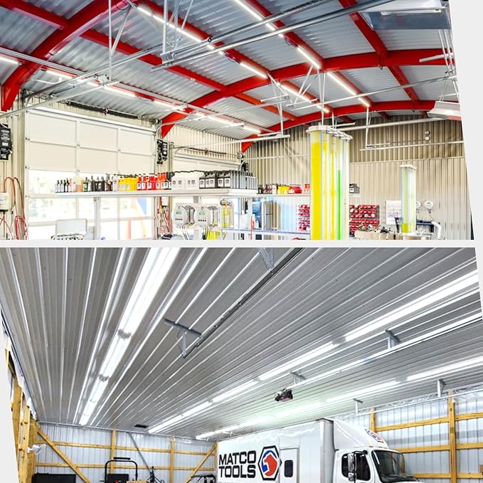 4 Pack, Led Shop Lights, 8FT Led Shop Light, 144W 6000K 19500LM Clear White - Image 6