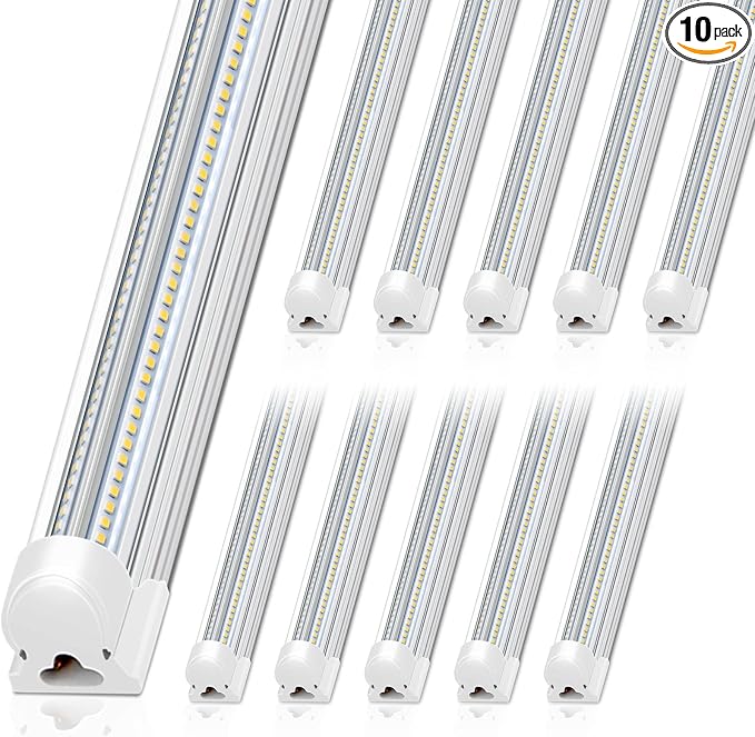 Barrina 8FT LED Shop Light, 100W 15000LM 5000K, V Shape Integrated T8 Lighting by Barrina