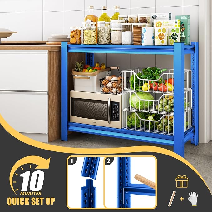 40" W Garage Shelving Heavy Duty，1000LBS Loads Adjustable Garage Storage Shelves - Image 4