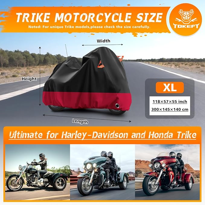 Trike Motorcycle Cover, Outdoor Waterproof Vehicle Cover - Image 2