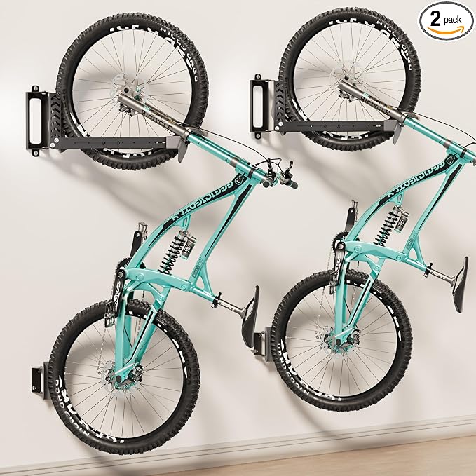 2-Pack Swivel Bike Rack Wall Mount, Bike Hangers by Byokay