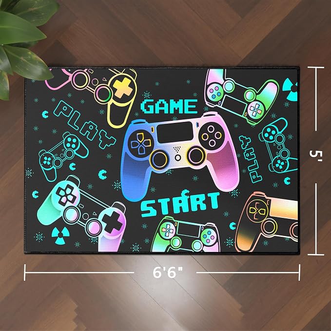 Play Gaming Rug for Bedroom Gamer Mat Gamepad for Boys Room 59"x39" for - Image 2