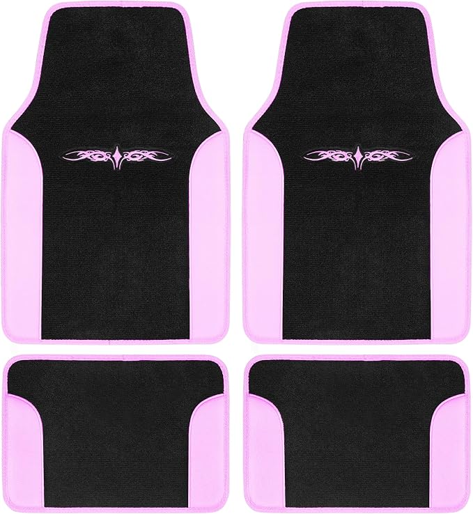 BDK carXS Fresh Two-Tone Carpet Floor Mats, Tribal Tattoo Design by BDK