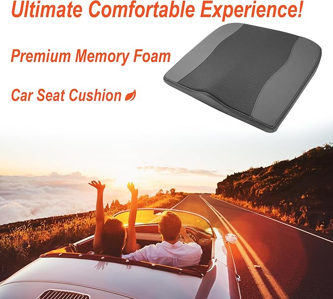 Car Seat Cushion, Comfort Memory Foam Car Cushions - Image 2
