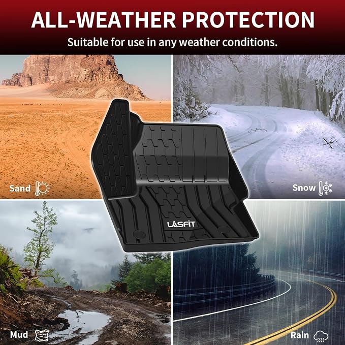 LASFIT Floor Mats Fit for Lincoln MKC 2019 2018 2017 2016 2015 TPE All Weather - Image 8