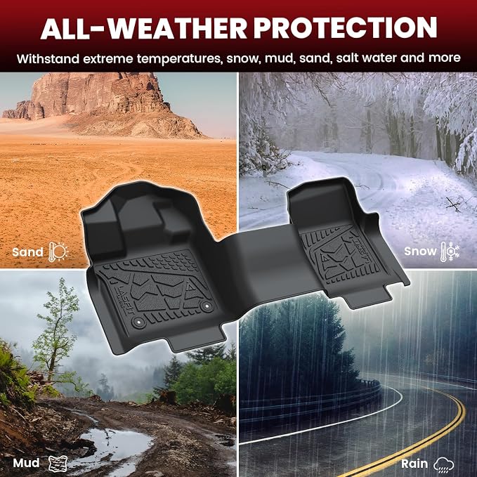LASFIT Front Floor Mats for Ford F-150 2015-2025 Regular Cab Carpet Floor - Image 6
