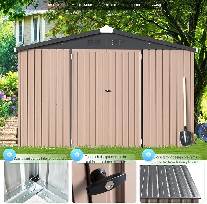 AECOJOY 10' x 14' Shed Metal, Outdoor Storage Sheds & Outdoor Storage 10' x 14' - Image 2