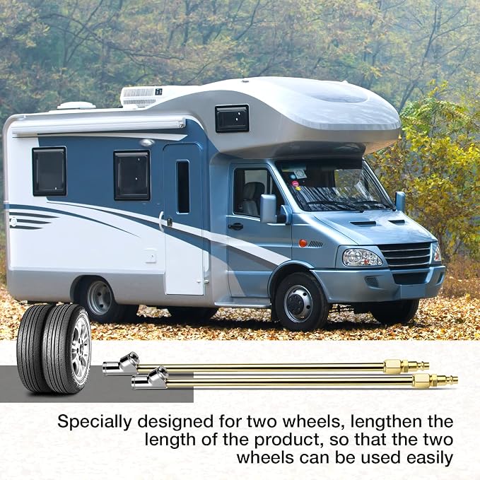 2-Way Connection 13.8" Extended Air Chuck Set, 1/4 in FNPT Straight Foot Dual - Image 8