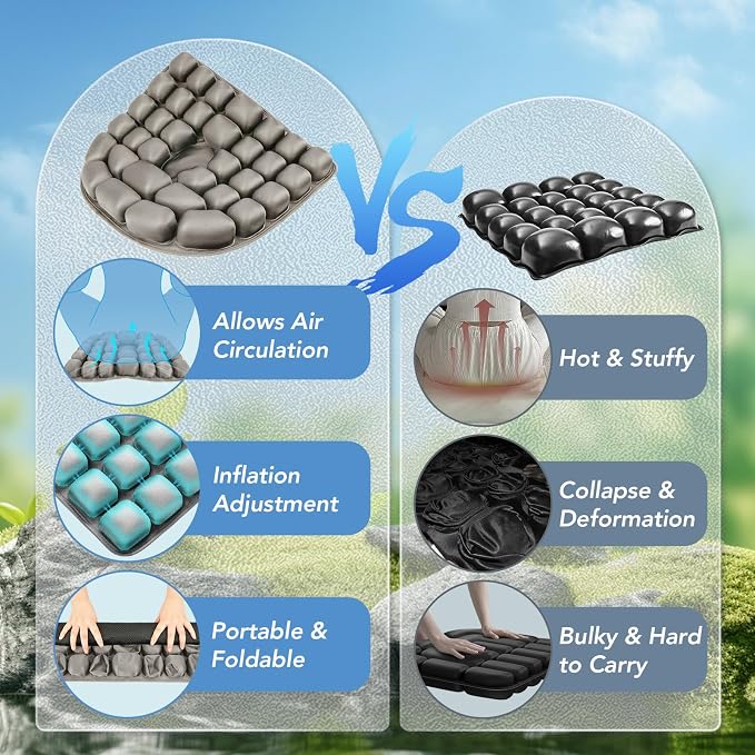 Travel Seat Cushion, 3D Air Inflatable Pressure Relief Cushion - Image 4