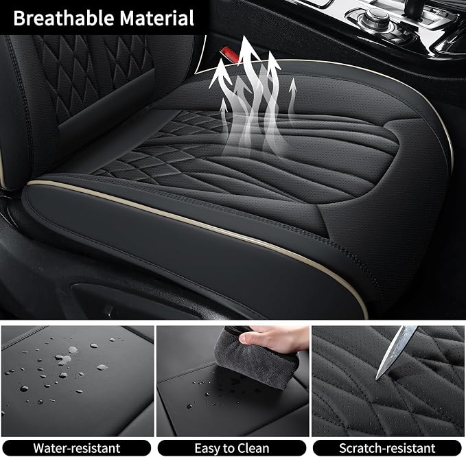 Leather Car Seat Covers 5 Pieces, Full Set Universal Seat Covers - Image 7