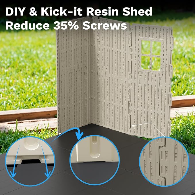 Devoko 10 x 12 FT Plastic Outdoor Storage Shed - Image 7