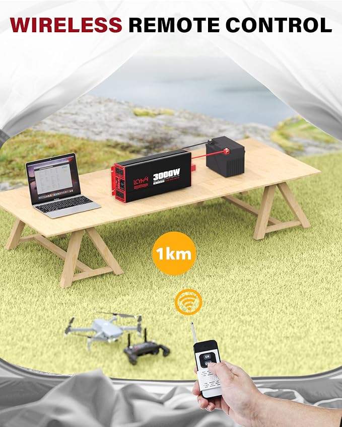 3000 Watts Pure Sine Wave Power Inverter 24V DC to 110V 120V AC Converter - Image 4