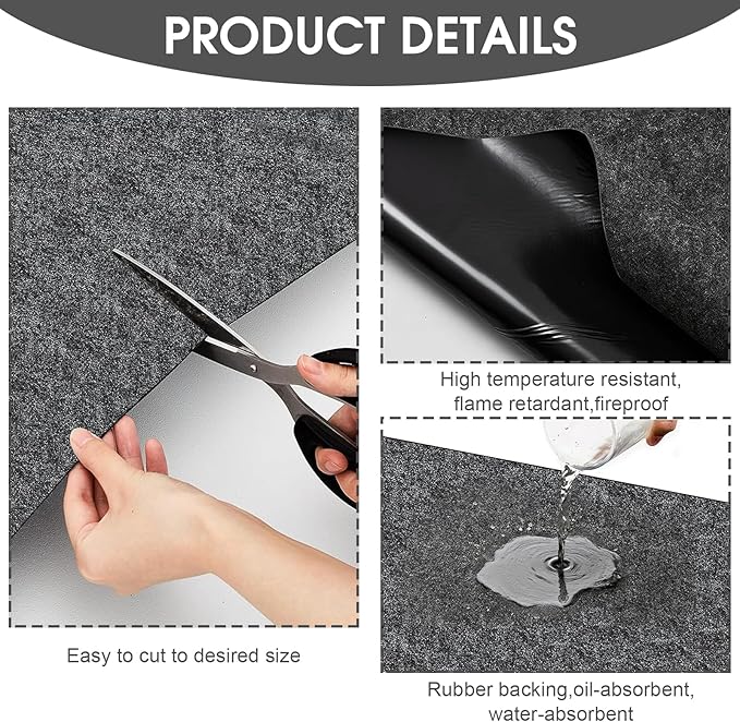 GlowShade 2 Pack Oil Spill Mat, 36 X 60 Inch Garage Floor Mat Under Car - Image 3