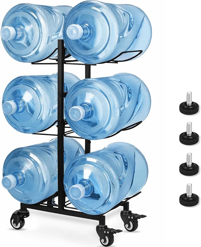 5 Gallon Water Jug Holder with 4 Wheels, Movable Heavy Duty Foldable Water Jug by CAROD