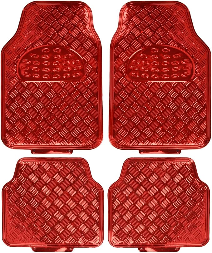 BDK Red All Weather Heavy Duty Car Floor Mats Interior Liners by BDK