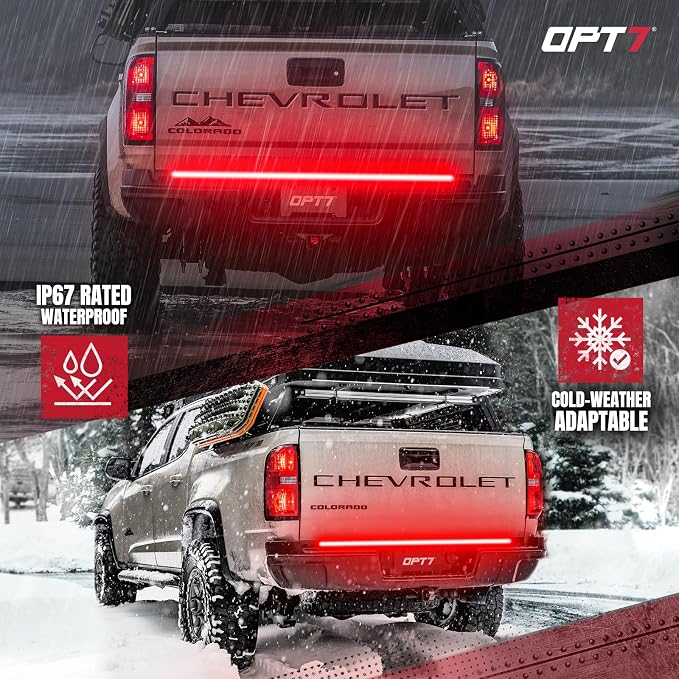 OPT7 48" Redline Triple Row LED Tailgate Light Bar w/Sequential RED Turn Signal - Image 3