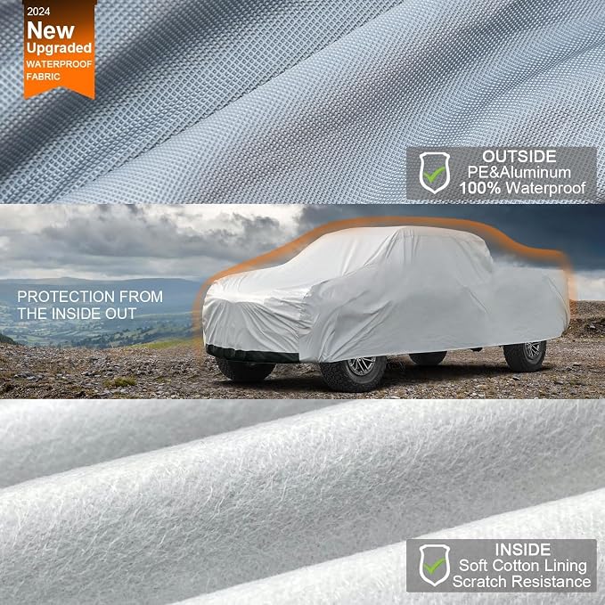 Kayme 6 Layers Truck Cover Waterproof All Weather, Heavy Duty Outdoor Pickup - Image 2