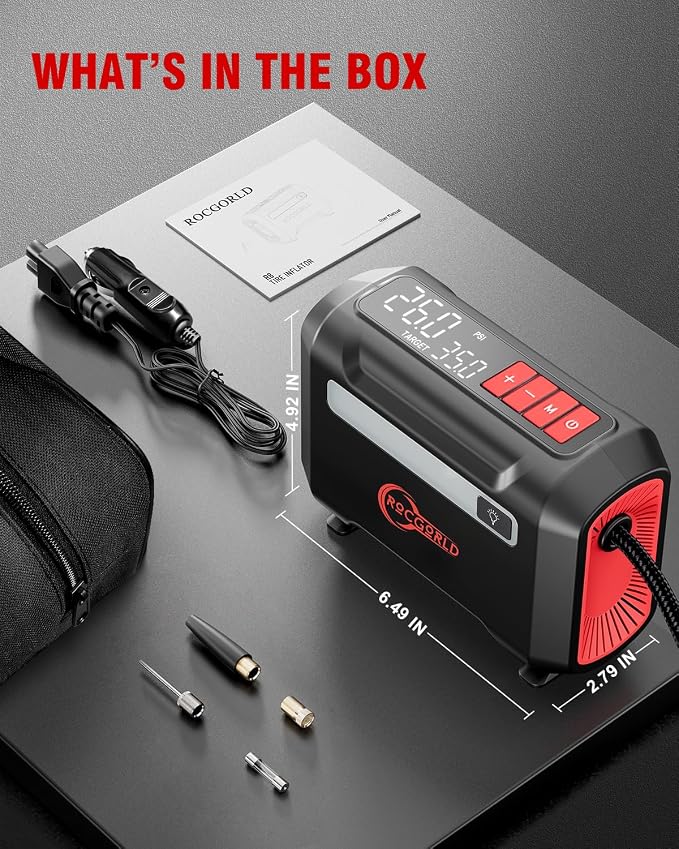 R8 Tire Inflator Portable Air Compressor, DC 12V Air Compressor Portable - Image 6