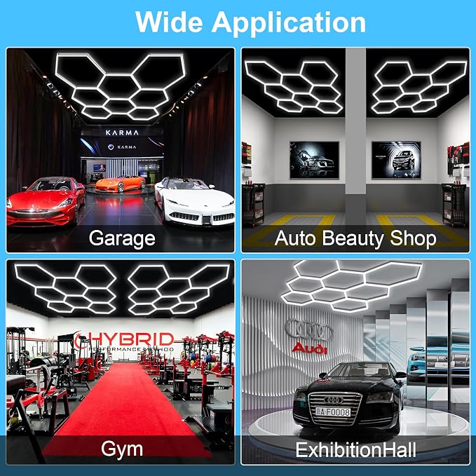 MODERN Hexagon Garage Light: Higher Brightness 38880 Lumens Honeycomb Garage - Image 7