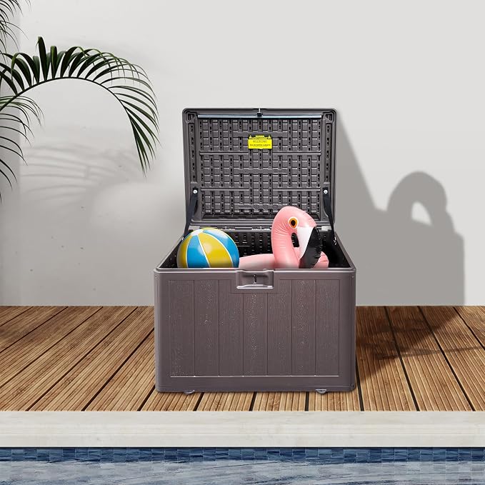 33 Gallon Pro Waterproof Outdoor Storage Bin Resin Deck Box - Image 4
