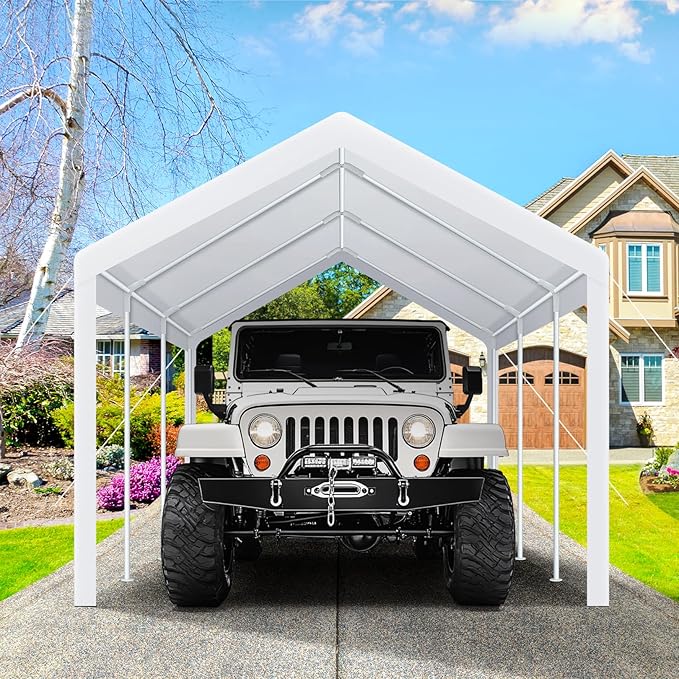 COBIZI Carports 10x20 Heavy Duty Car Tent Garage, Galvanized Frame Car Canopy - Image 7
