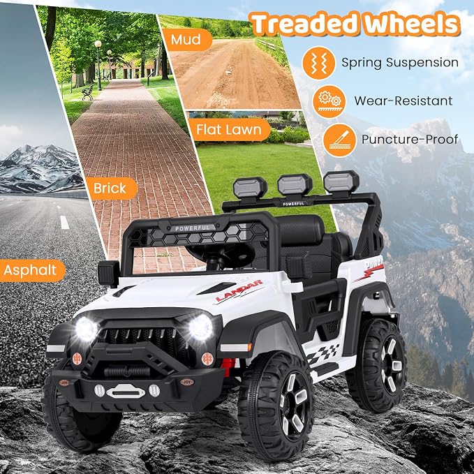 Costzon Kids Ride on Truck, 12V Electric Ride on Car - Image 8