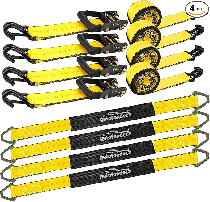 Car Tie Down Straps for Trailers 2inch x10ft by Autofonder