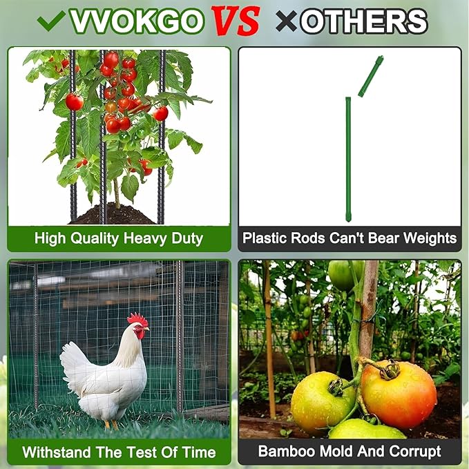 VVOKGO Rebar Stakes 48 Inch 8-Pack Concrete Form Stakes Heavy Duty Straight - Image 4