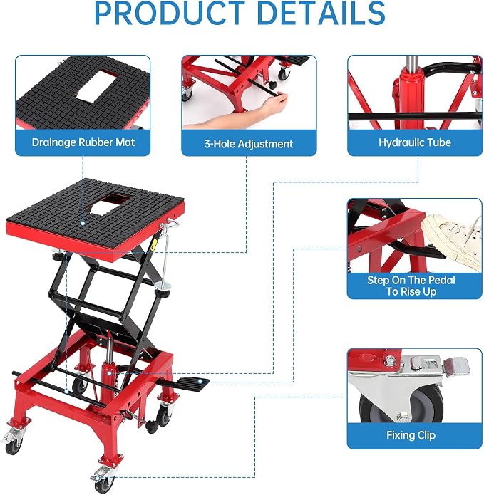 Hydraulic 350LBS Motorcycle Lift Jack - Image 6