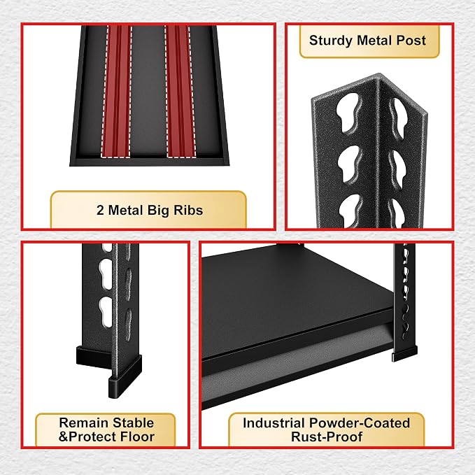 40" W Garage Shelving Heavy Duty, 2200 Lbs Loads Garage Storage Shelves Heavy - Image 4
