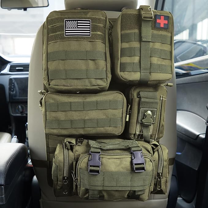 Universal Tactical Seat ​Back Organizer Vehicle Molle Panel Organizer Storage by Jimikay